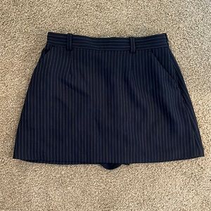 Navy and white striped skort